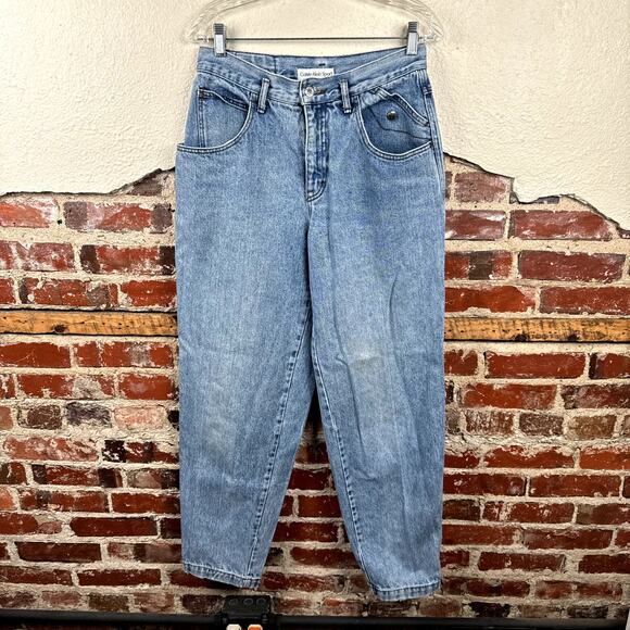 Vintage Calvin Klein Jeans Size 30 Light Wash High Rise Tapered Leg USA 90s - Picture 1 of 10